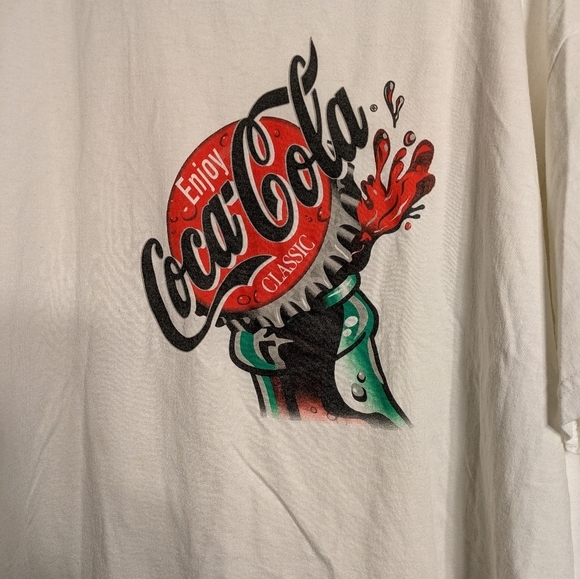 Fruit Of The Loom Best ,Coca Cola White Graphic T-Shirt Size XL Pre-owned - Picture 3 of 6